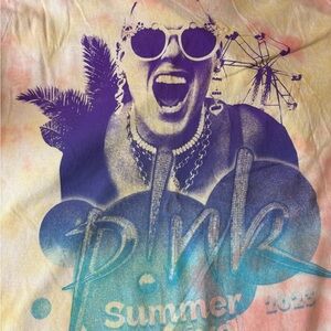 Celebrity Pink Tie-Dye Graphic Tee Summer Carnival 2023 XL New